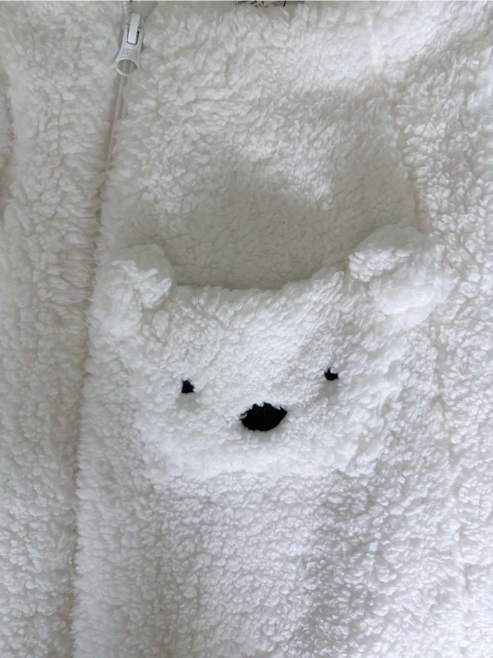 First Wish White Plush Bear Lined Infant Snowsuit